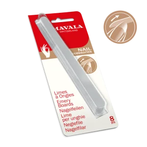 MAVALA fine wooden emery board with dual grit for gentle nail care.